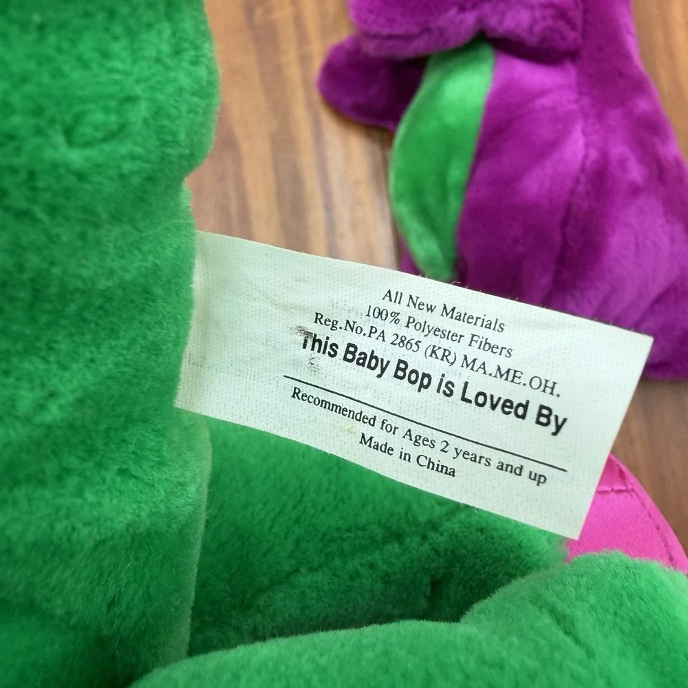 Barney & Baby Bop Plush Lot Set Vintage Stuffed Animal Doll Purple Dinosaur 90's